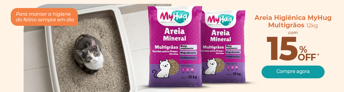 Areia Higiênica Multigrãos 12kg com 15% OFF*
