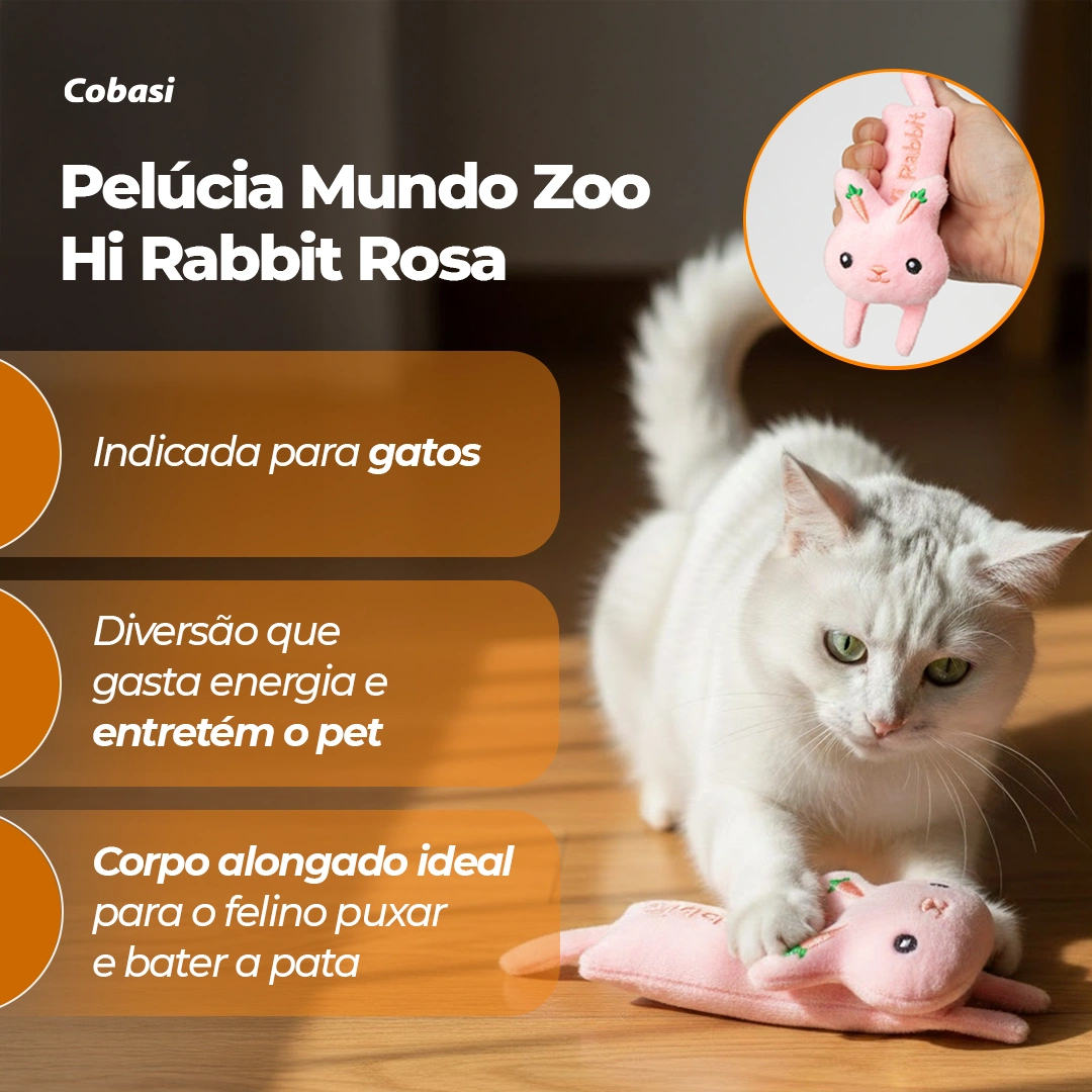 pelucia mundo zoo hi rabbit