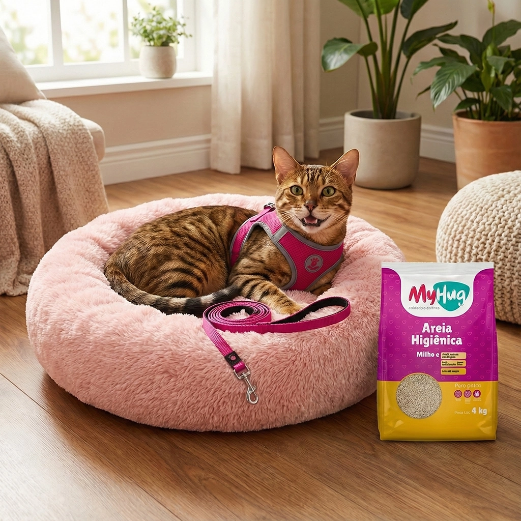 Kit Férias - Gato - Cama MD Rosa